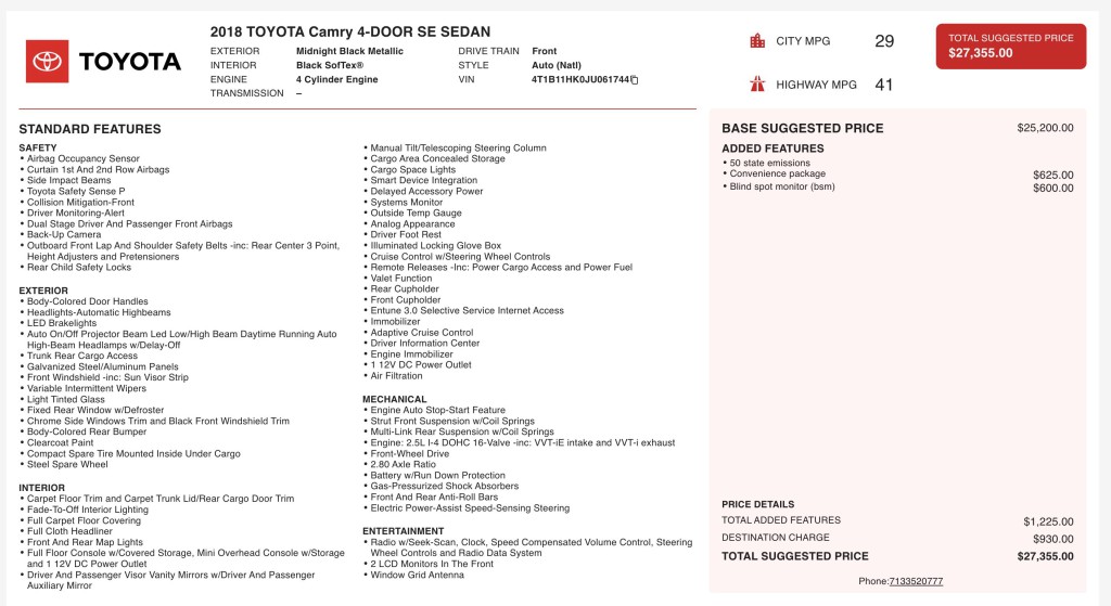 2018 Toyota Camry Image 12