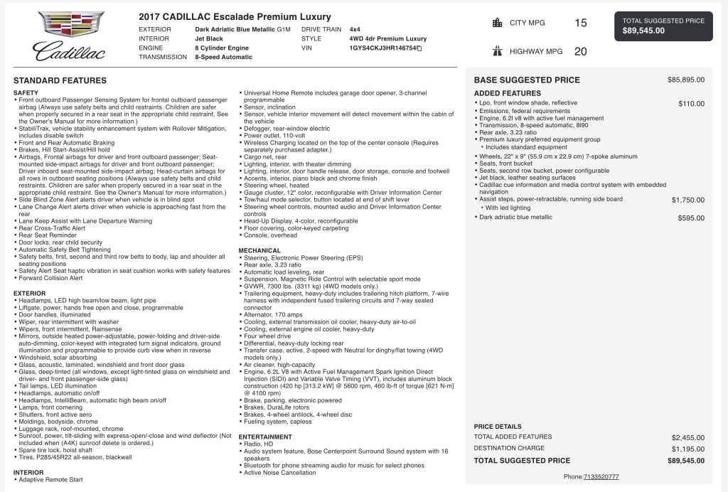 2017 Cadillac Escalade Image 12