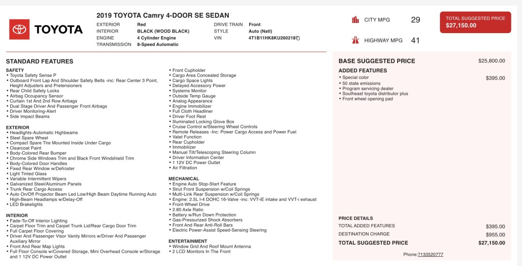 2019 Toyota Camry Image 7