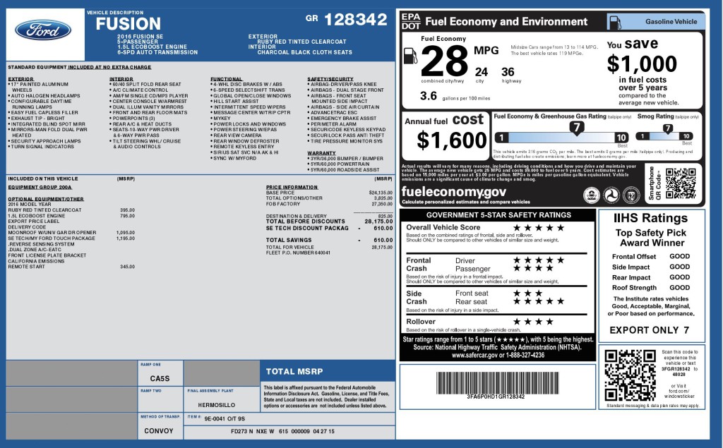 2016 Ford Fusion Image 11