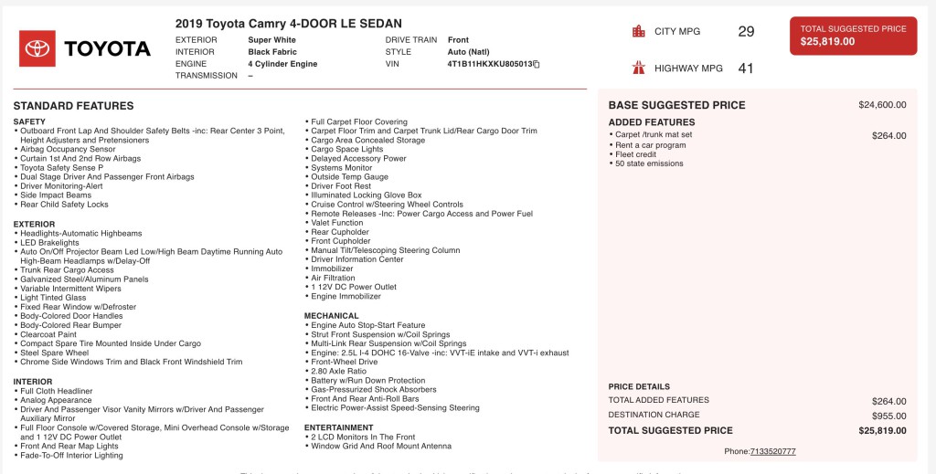 2019 Toyota Camry Image 3