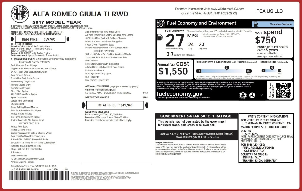 2017 Alfa Romeo Giulia Image 10