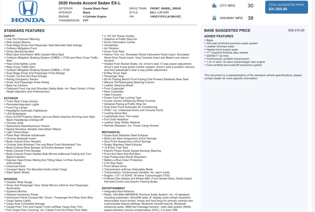 2020 Honda Accord Image 11