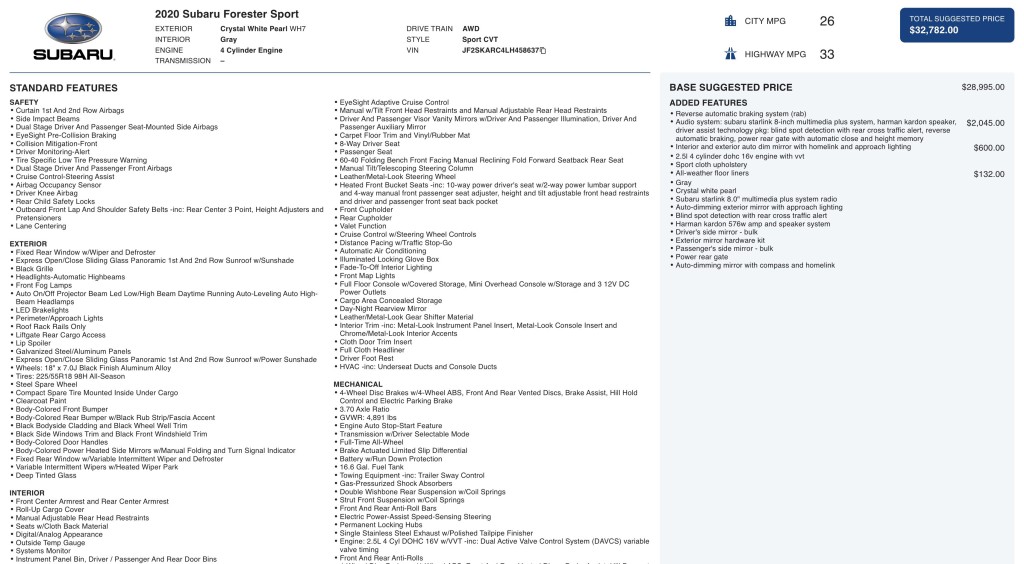 2020 Subaru Forester Image 11