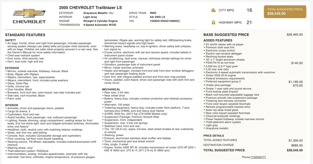2005 Chevrolet Trailblazer Image 7