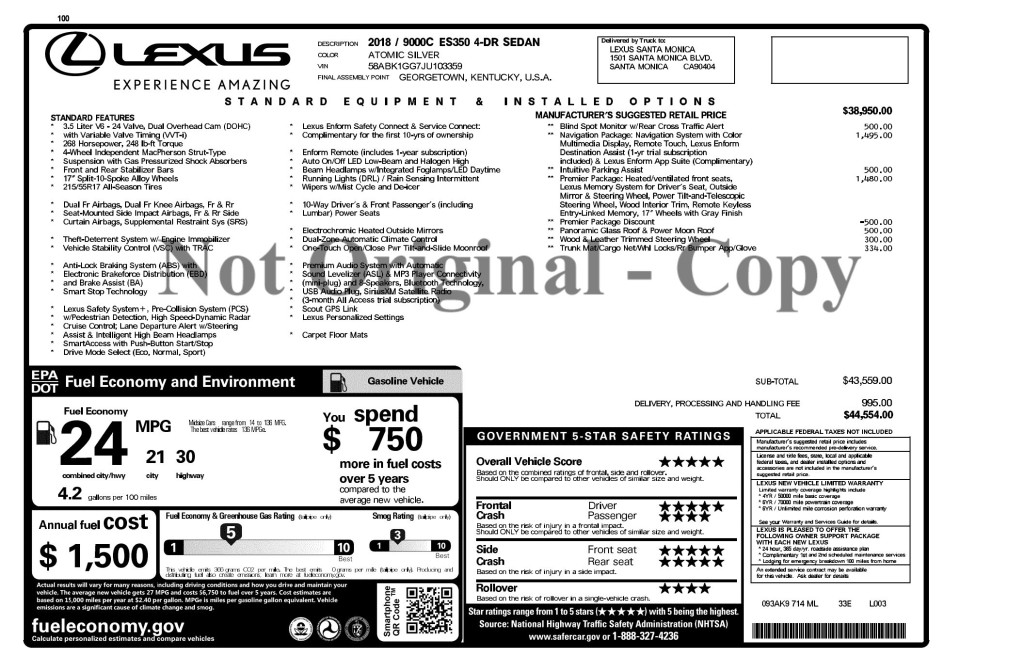 2018 Lexus ES Image 11