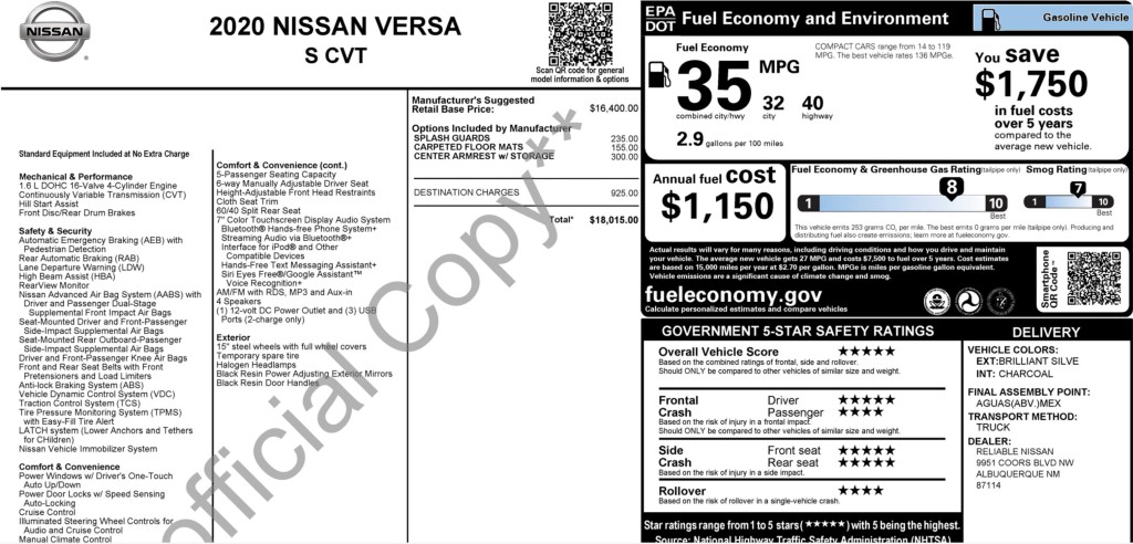 2020 Nissan Versa Image 5