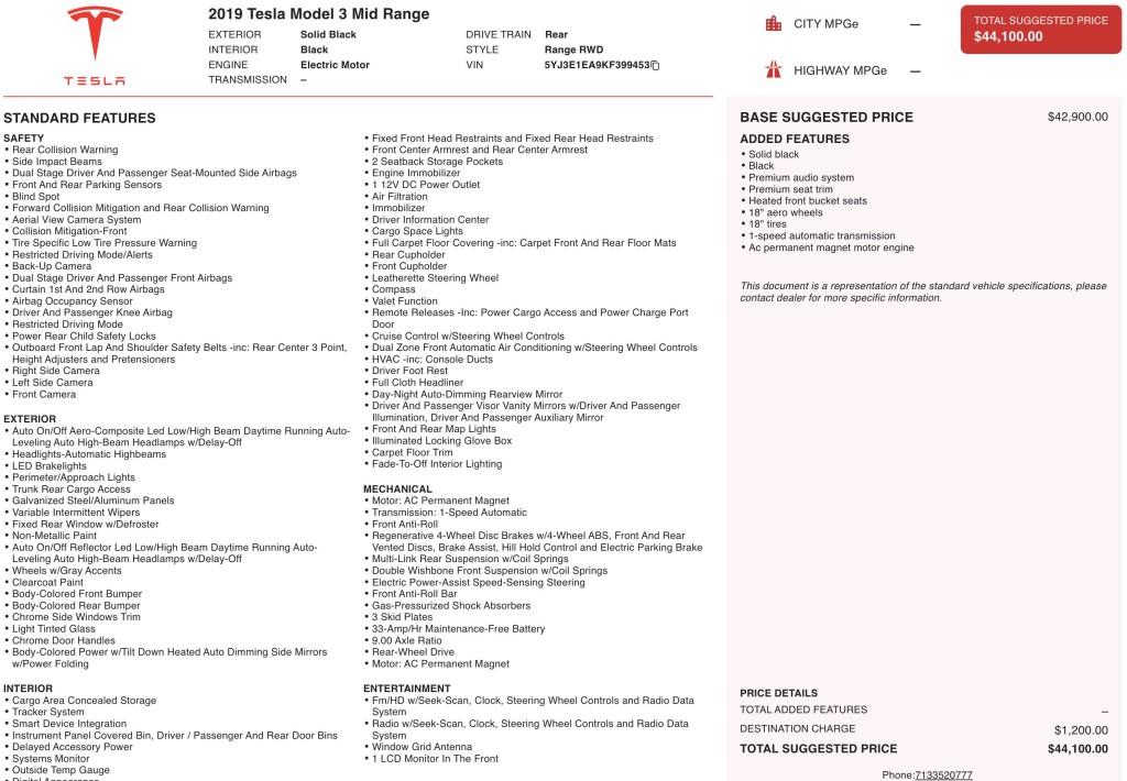 2019 Tesla Model 3 Image 11