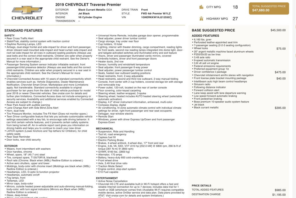 2019 Chevrolet Traverse Image 11