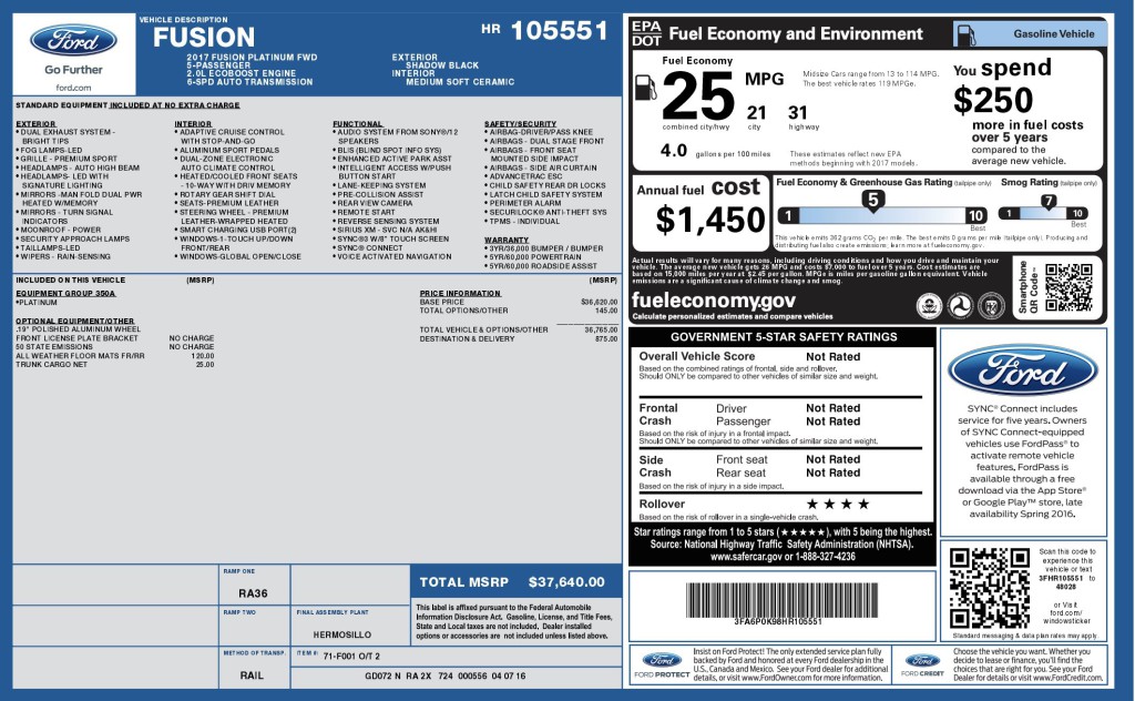 2017 Ford Fusion Image 3