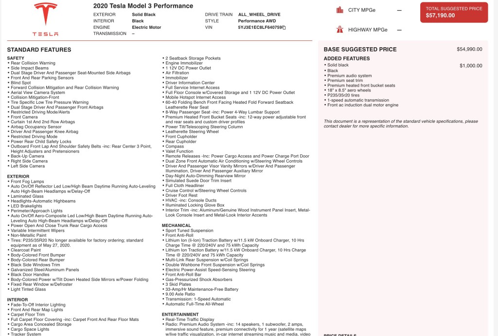 2020 Tesla Model 3 Image 3