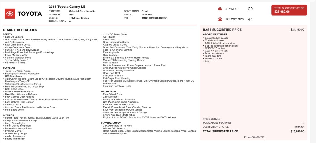 2018 Toyota Camry Image 3