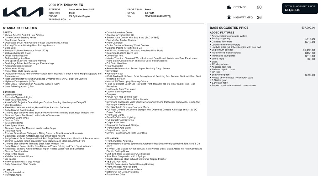 2020 Kia Telluride Image 3