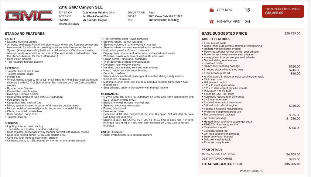 2016 GMC Canyon Image 3