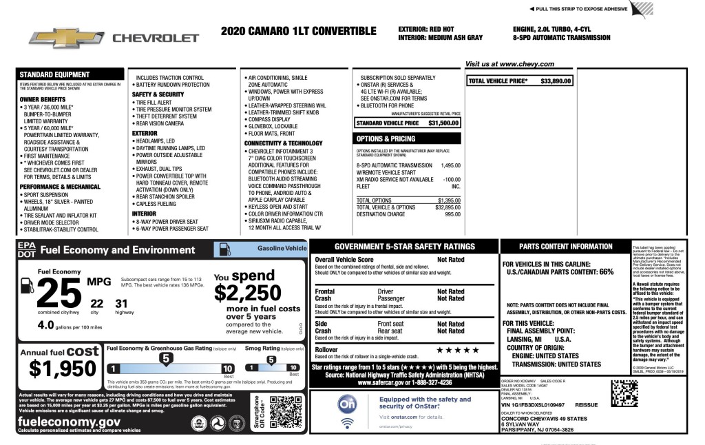 2020 Chevrolet Camaro Image 3