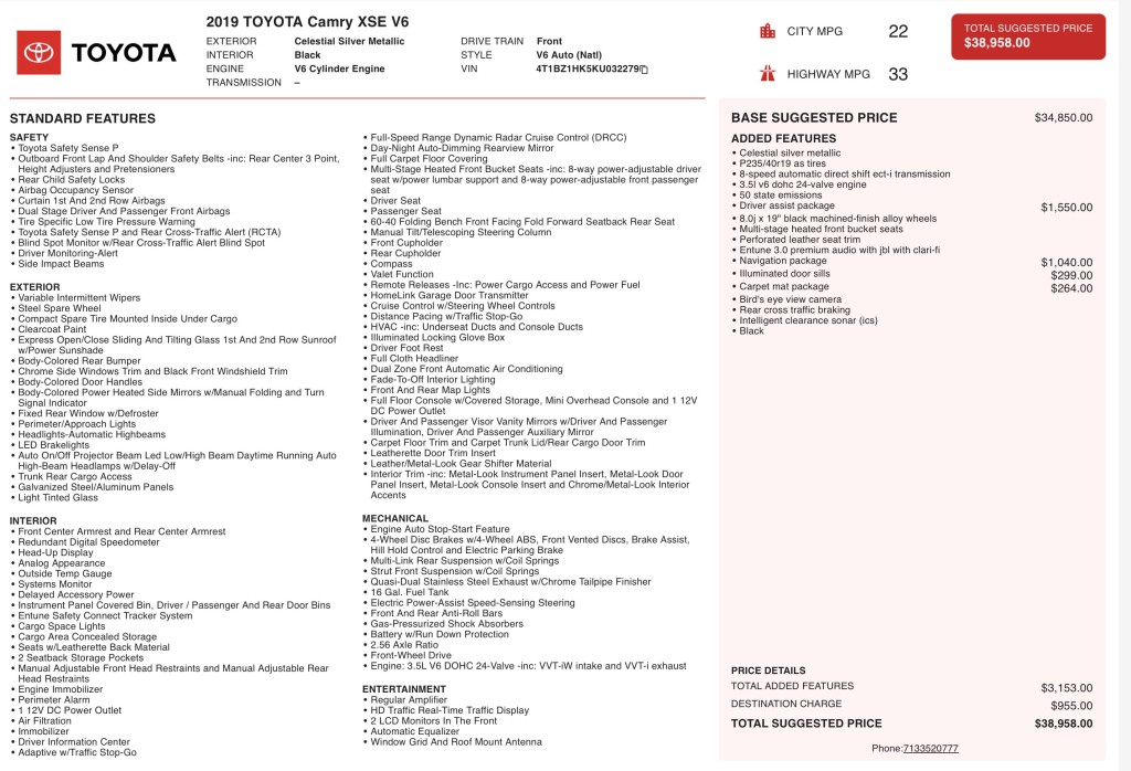 2019 Toyota Camry Image 10