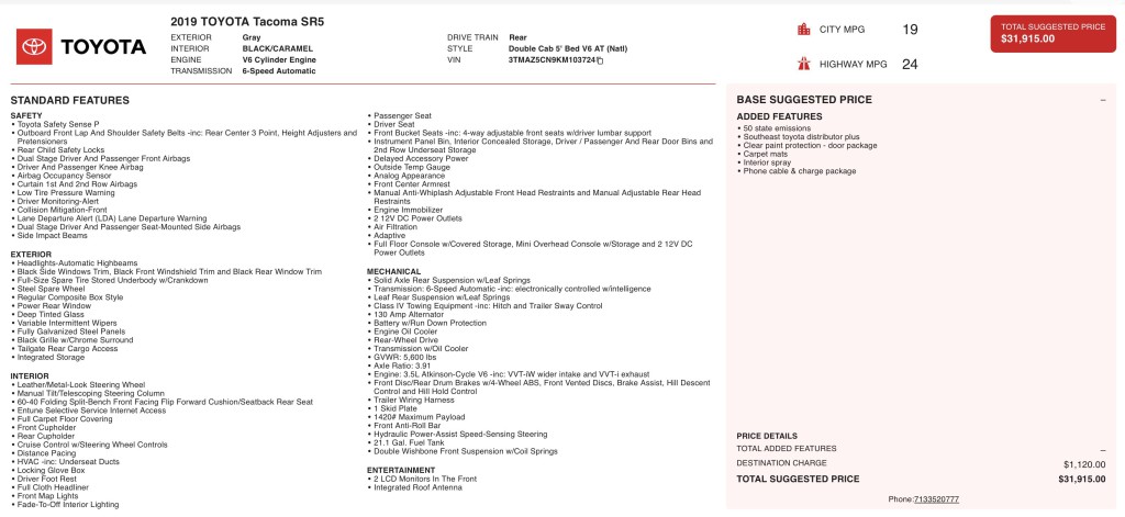 2019 Toyota Tacoma Image 3