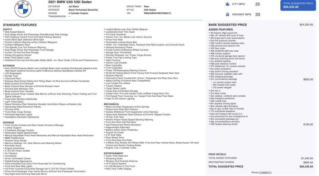 2021 BMW 5 Series Image 7