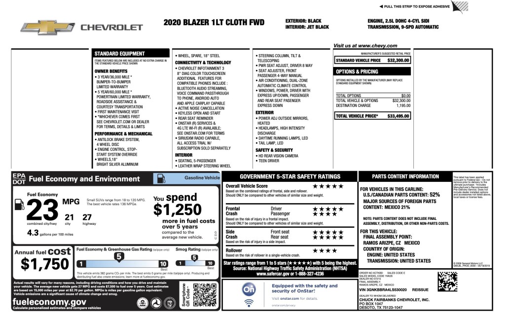 2020 Chevrolet Blazer Image 3