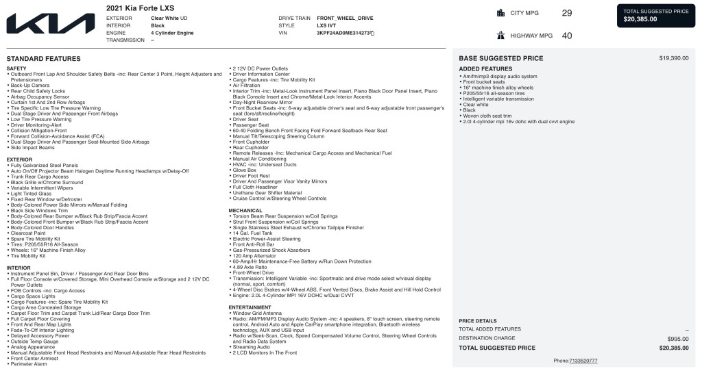2021 Kia Forte Image 10