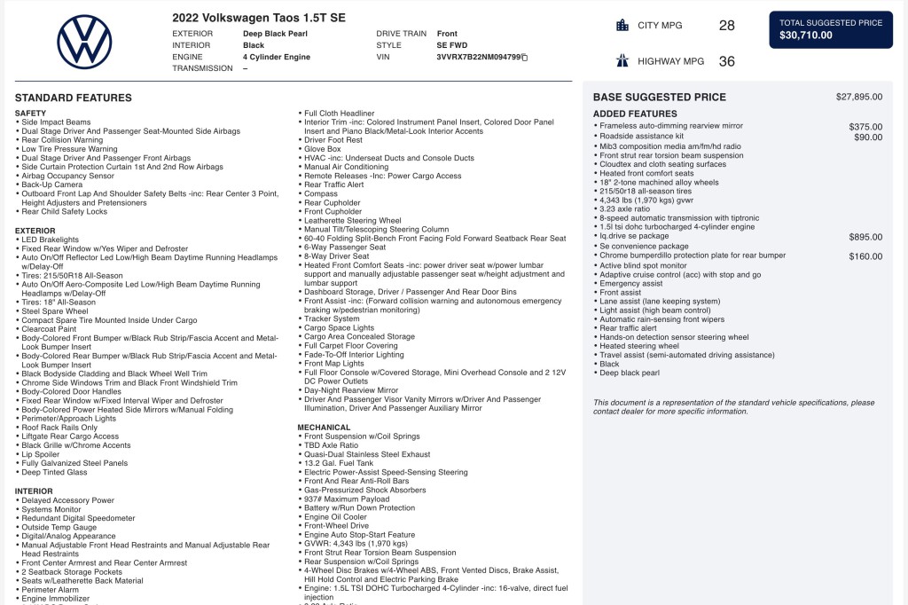 2022 Volkswagen Taos Image 11