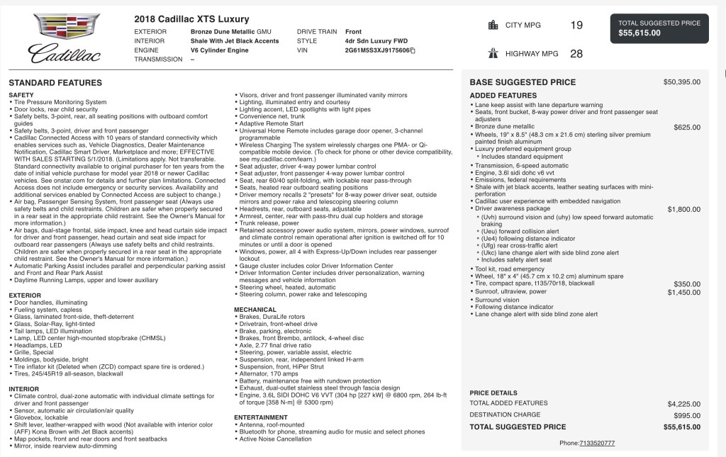 2018 Cadillac XTS Image 3