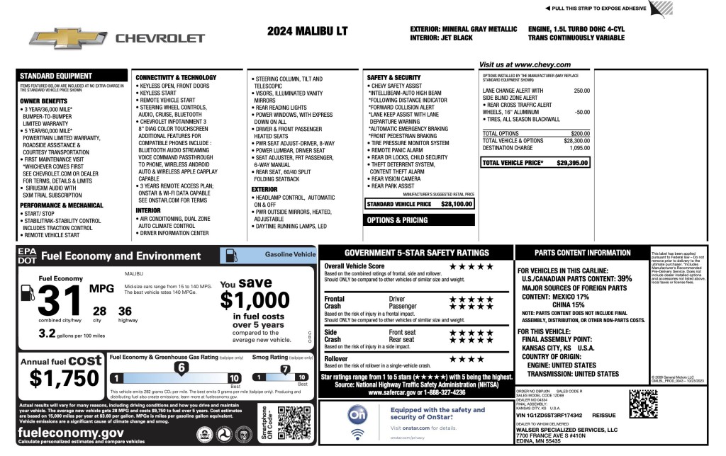 2024 Chevrolet Malibu Image 3