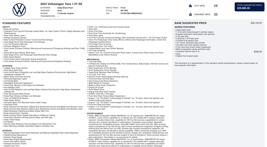 2024 Volkswagen Taos Image 3