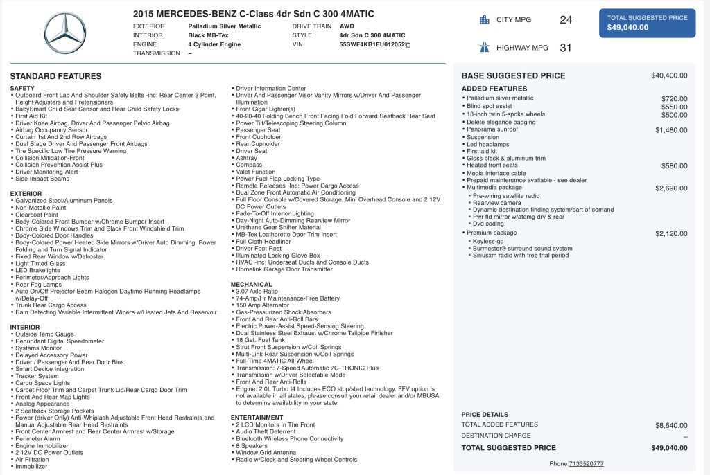 2015 Mercedes-Benz C-Class Image 7