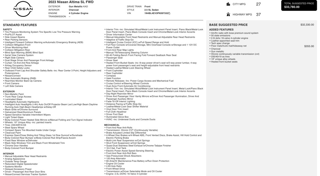 2023 Nissan Altima Image 12