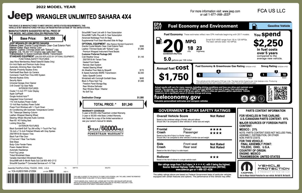 2022 Jeep Wrangler Image 1