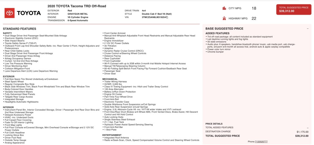 2020 Toyota Tacoma Image 6