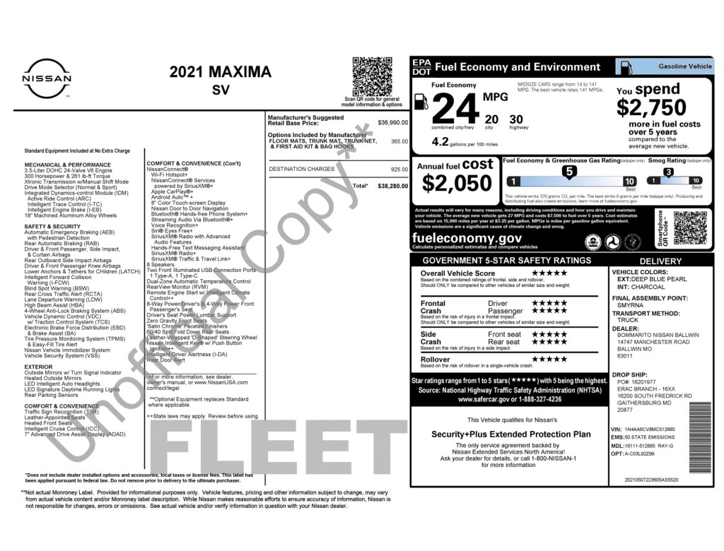 2021 Nissan Maxima Image 11