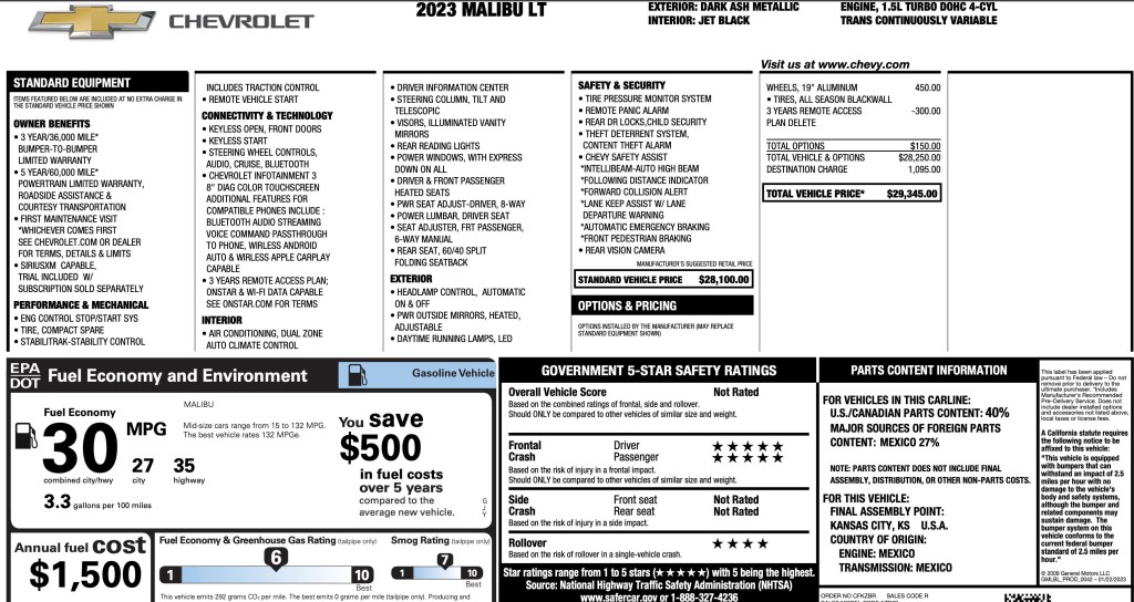 2023 Chevrolet Malibu Image 10