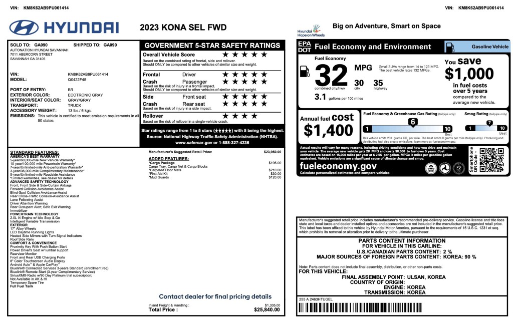 2023 Hyundai Kona Image 6