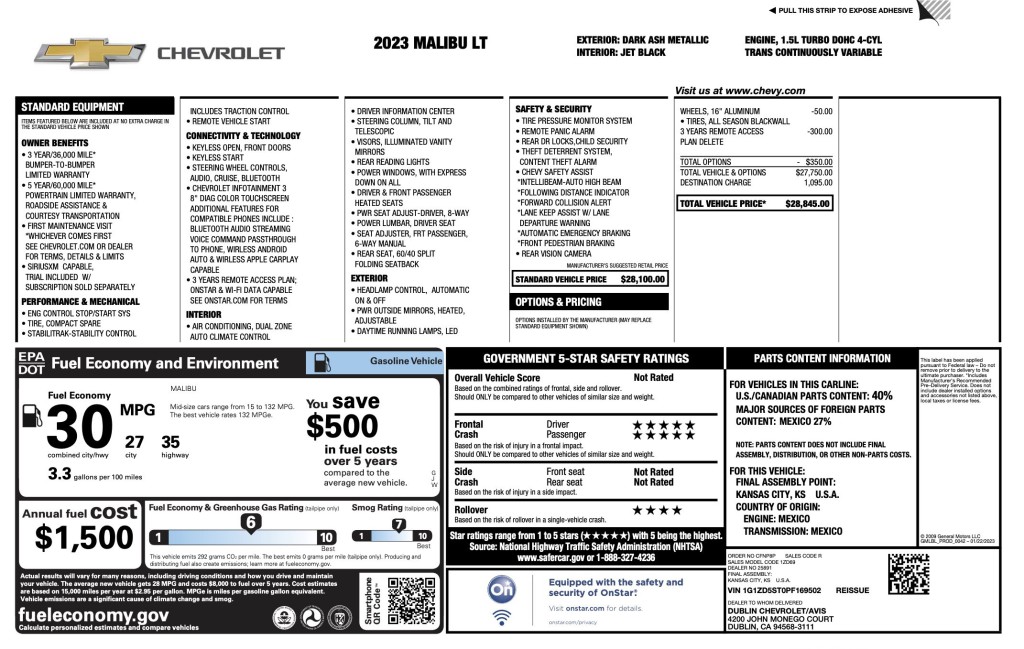 2023 Chevrolet Malibu Image 6