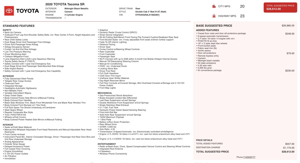 2020 Toyota Tacoma Image 7