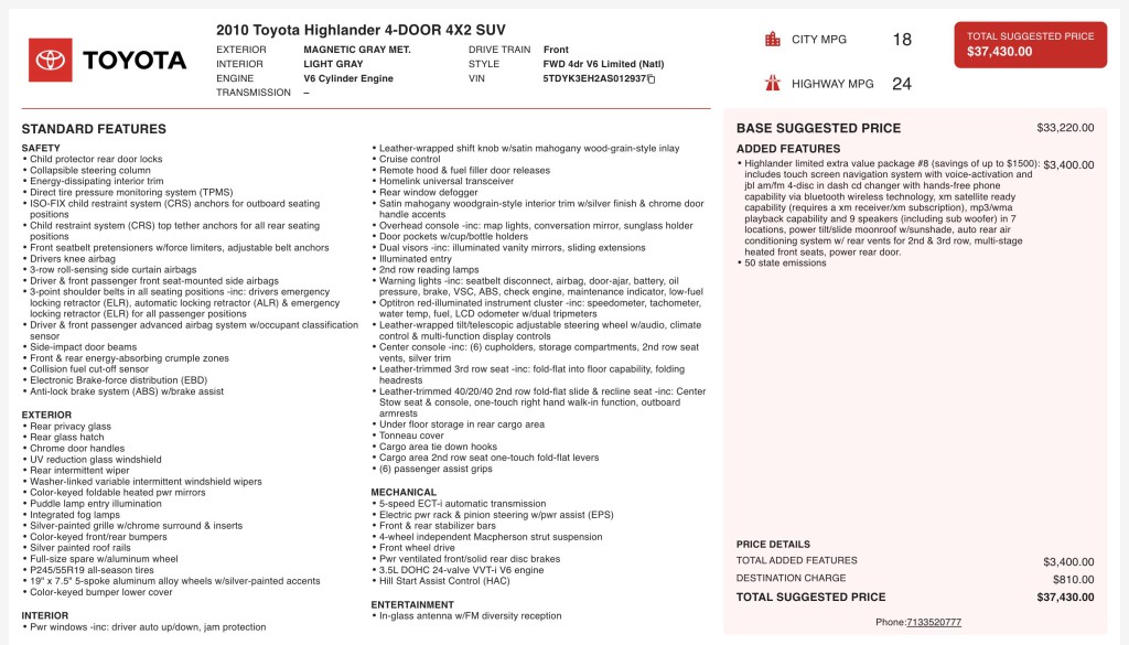 2010 Toyota Highlander Image 6