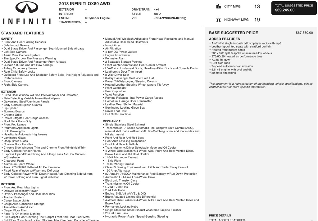 2018 INFINITI QX80 Image 1