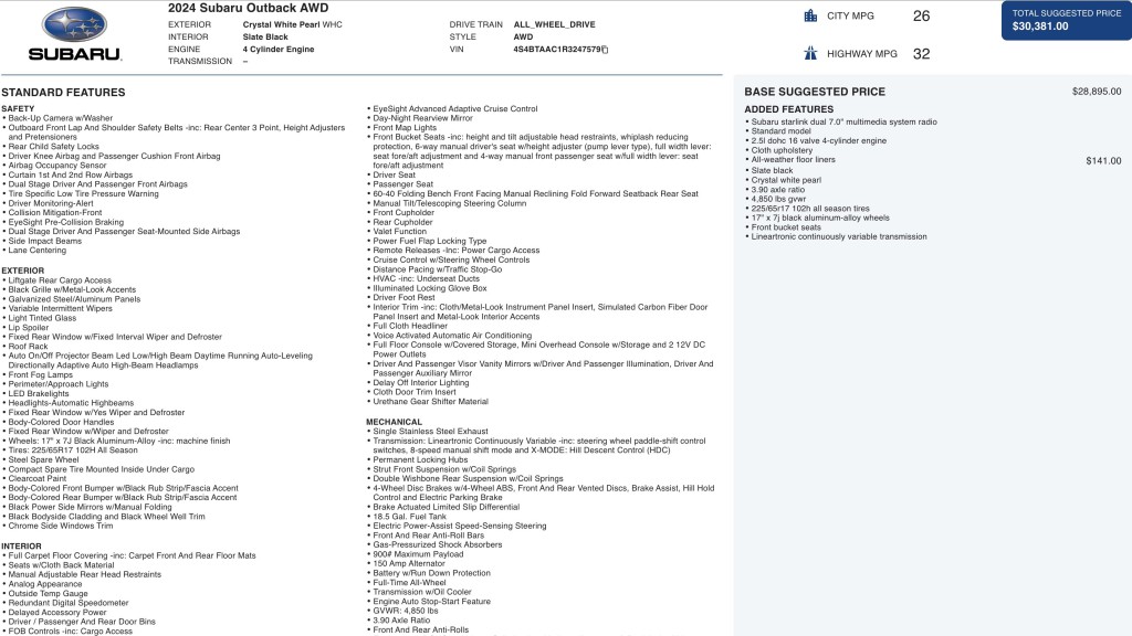 2024 Subaru Outback Image 6