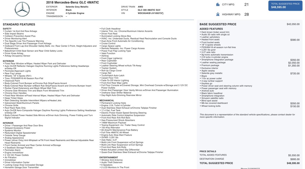 2018 Mercedes-Benz GLC-Class Image 11