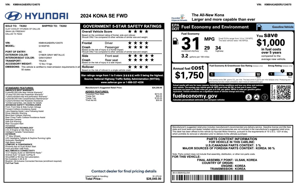 2024 Hyundai Kona Image 6