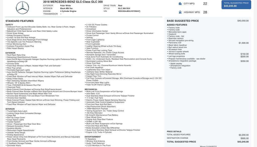 2018 Mercedes-Benz GLC-Class Image 11
