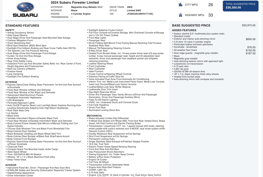 2024 Subaru Forester Image 6