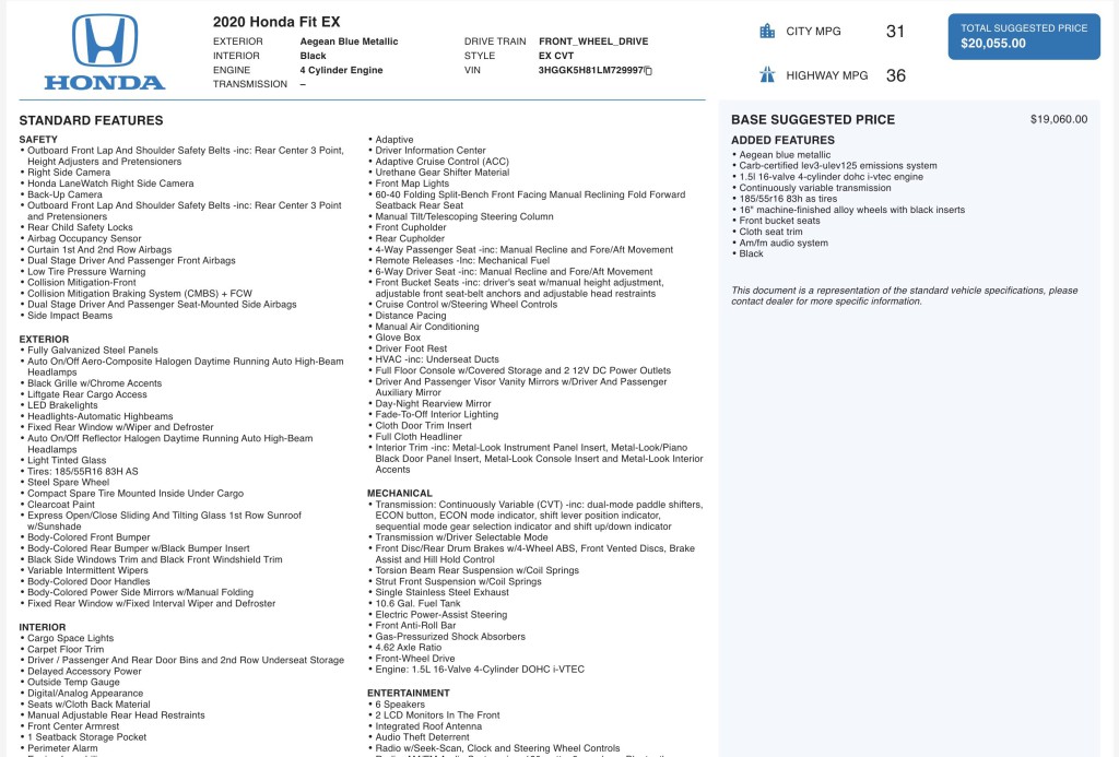 2020 Honda Fit Image 6