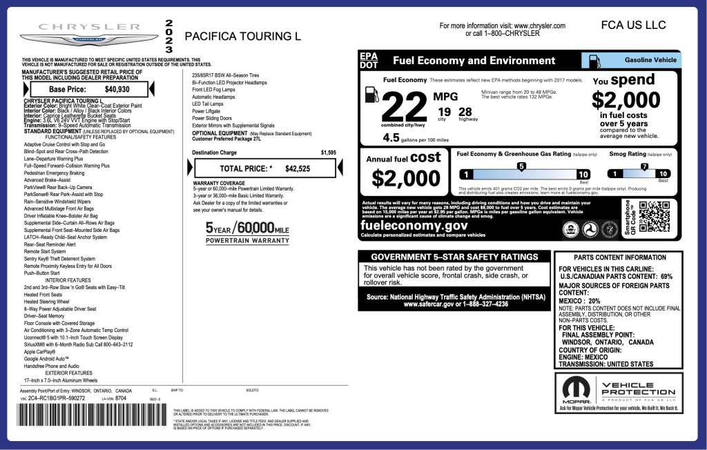 2023 Chrysler Pacifica Image 6
