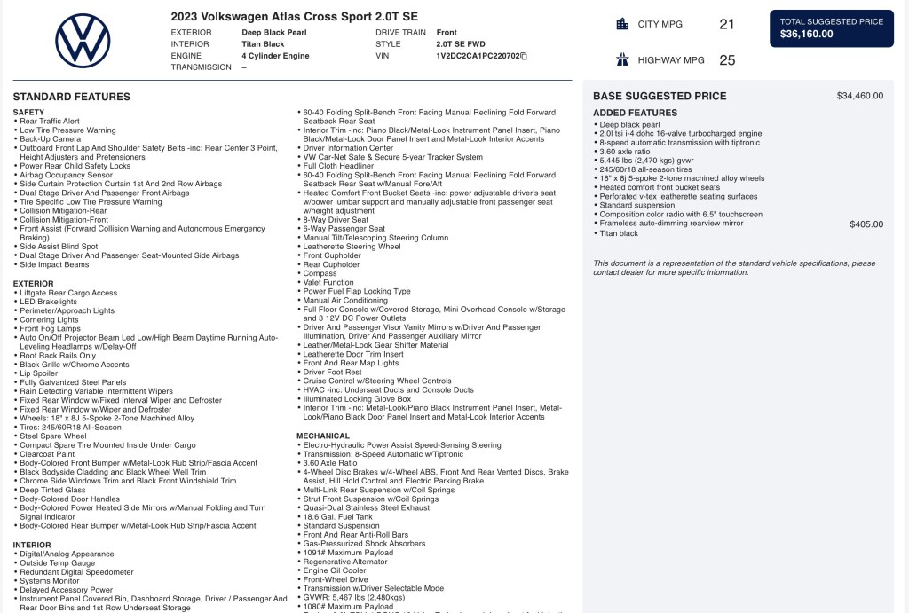 2023 Volkswagen Atlas Cross Sport Image 6
