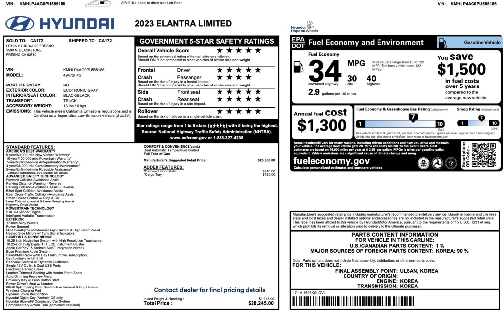 2023 Hyundai Elantra Image 6
