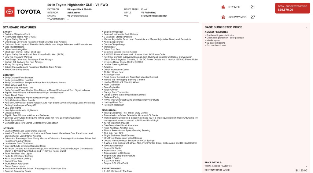 2019 Toyota Highlander Image 6