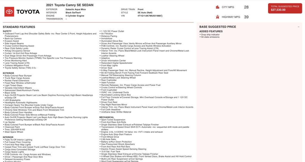 2021 Toyota Camry Image 3